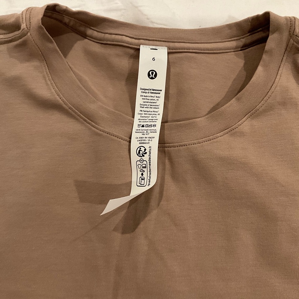 Lululemon Love Crew Short Sleeve Tee – Nutmeg – Size 6 – NWT - Picture 3 of 4
